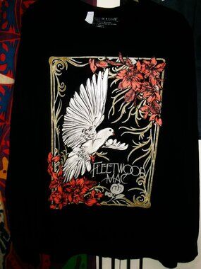 fleetwood mac gypsy bird & flowers official xl men sweat shirt - stevie nicks